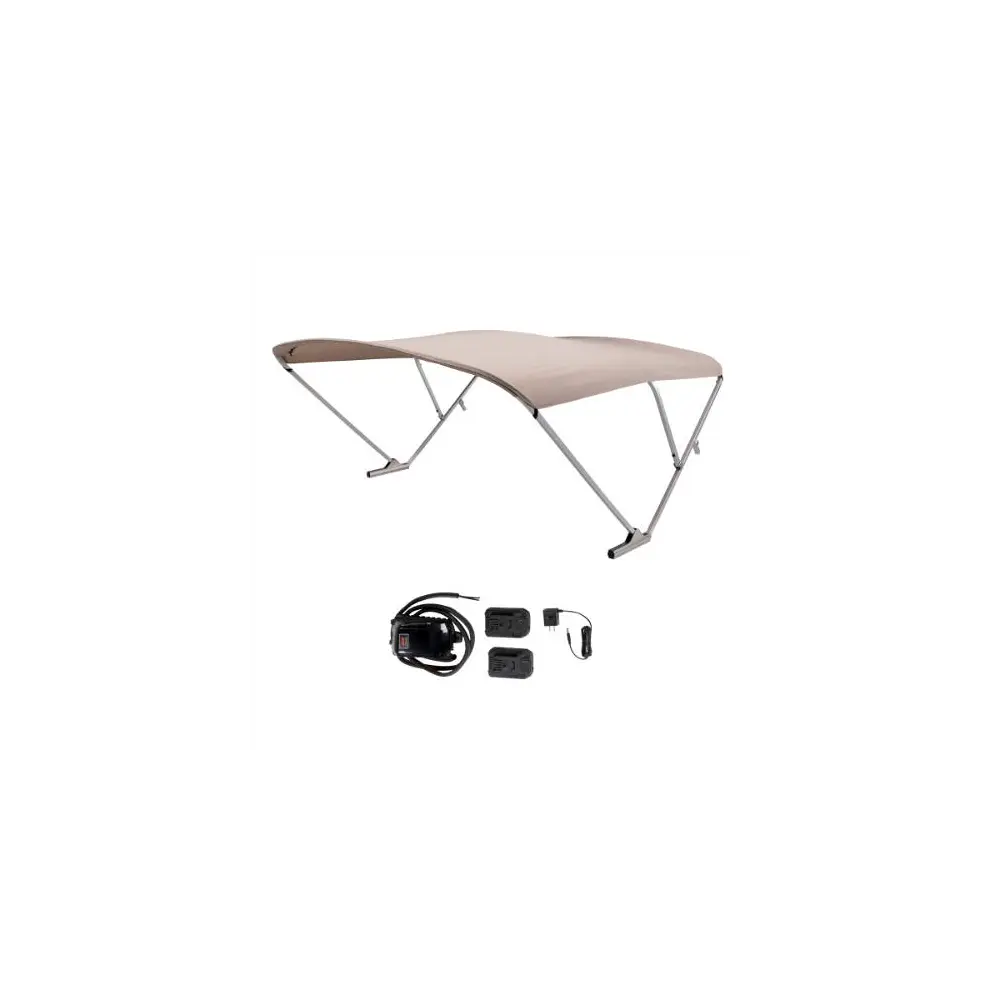 Taylor Made Battery Operated Pontoon Boat Bimini Top - Beige - TAY2021133088